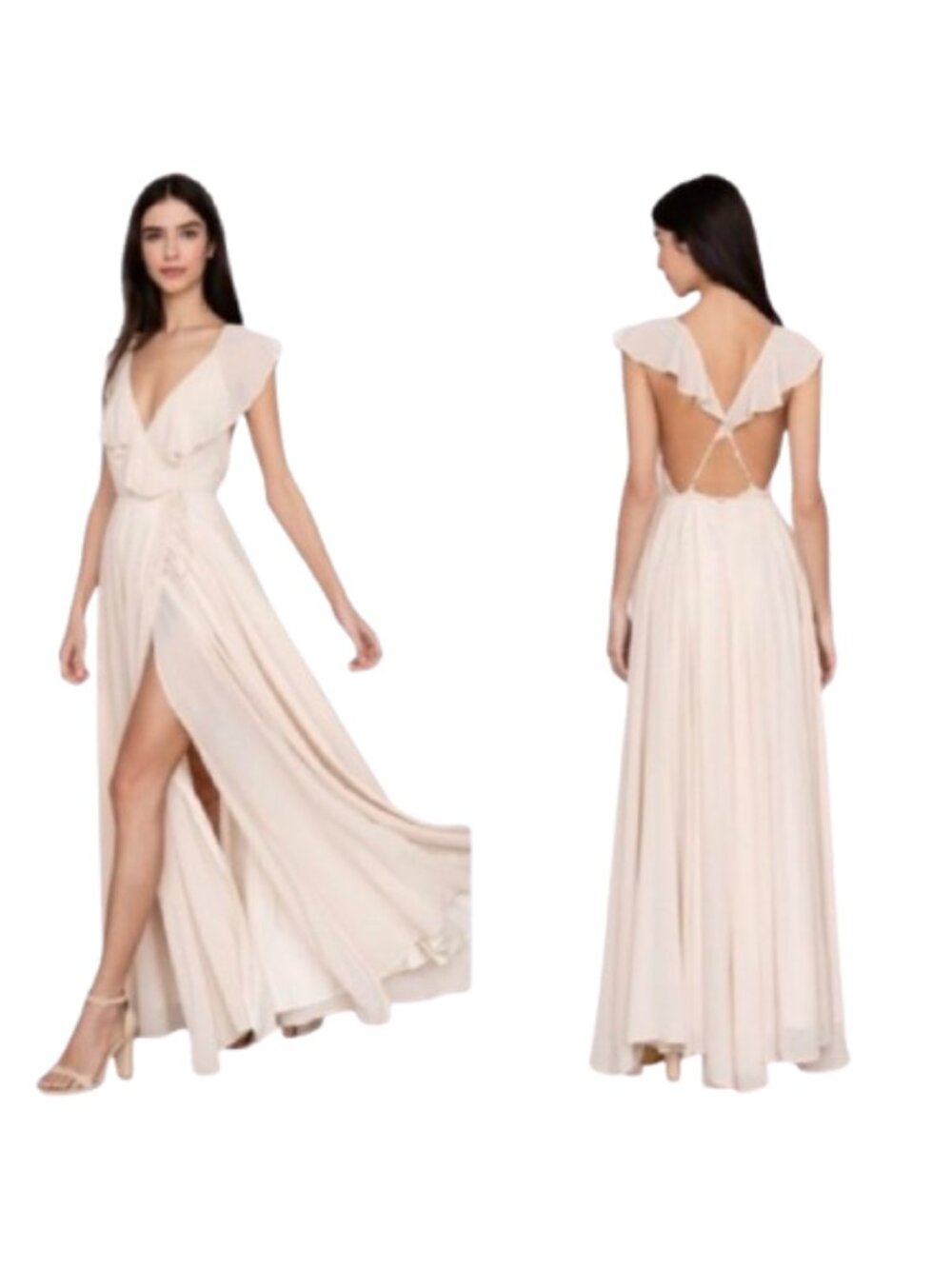 Yumi Kim Full Bloom Chiffon Wrap Ivory Maxi Dress